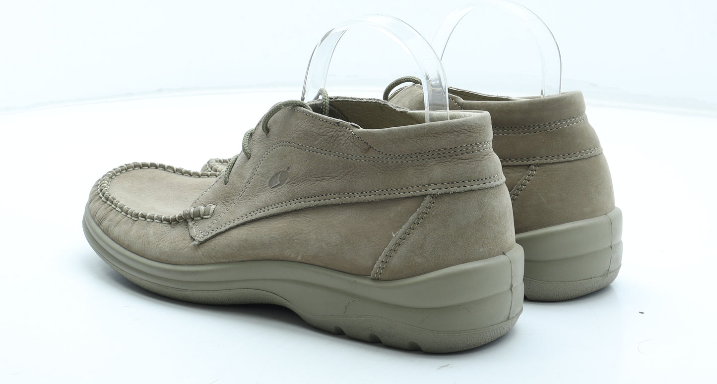 Light Step Mens Beige Leather Boat Shoe Casual UK 10 44