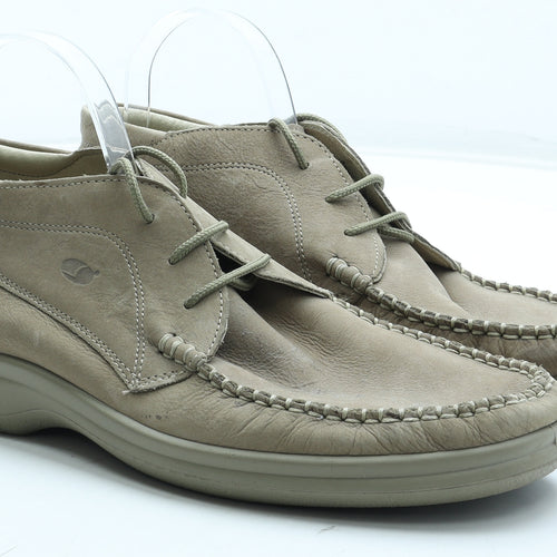 Light Step Mens Beige Leather Boat Shoe Casual UK 10 44