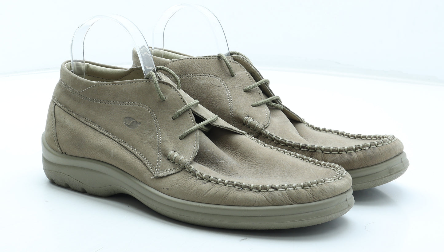 Light Step Mens Beige Leather Boat Shoe Casual UK 10 44