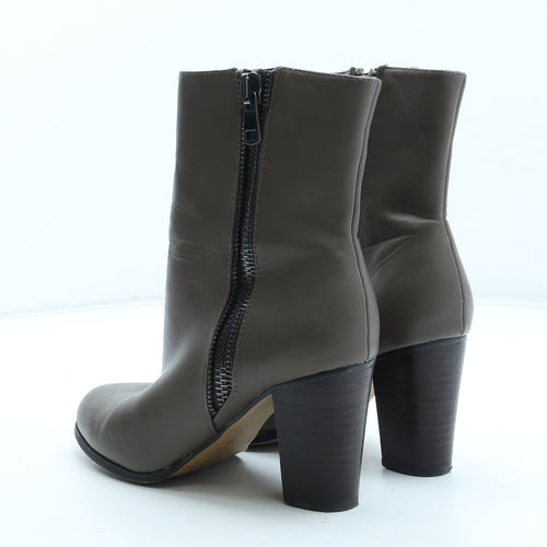 F&F Womens Grey Polyurethane Bootie Boot UK