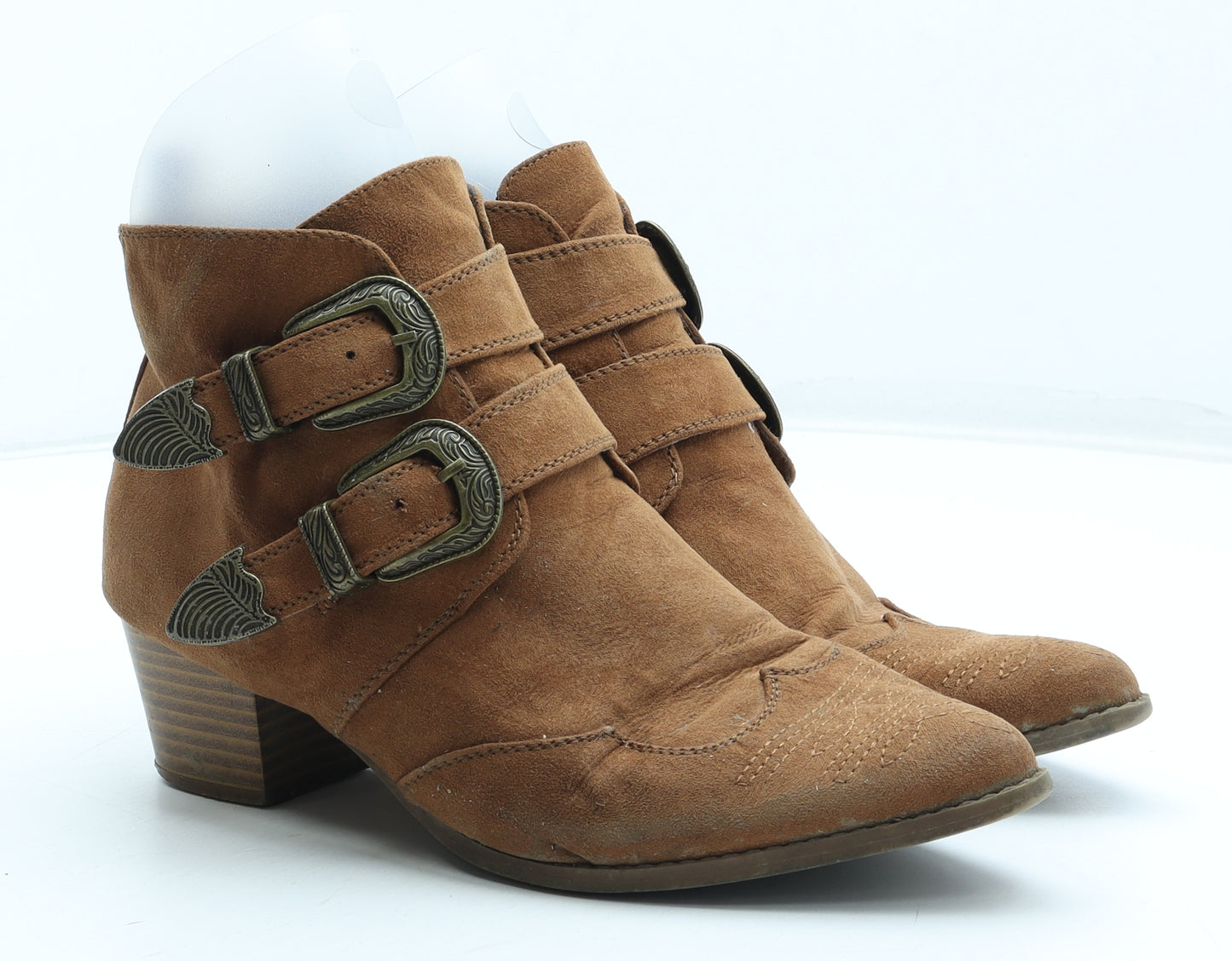 Primark Womens Brown Polyurethane Cowboy Boot UK