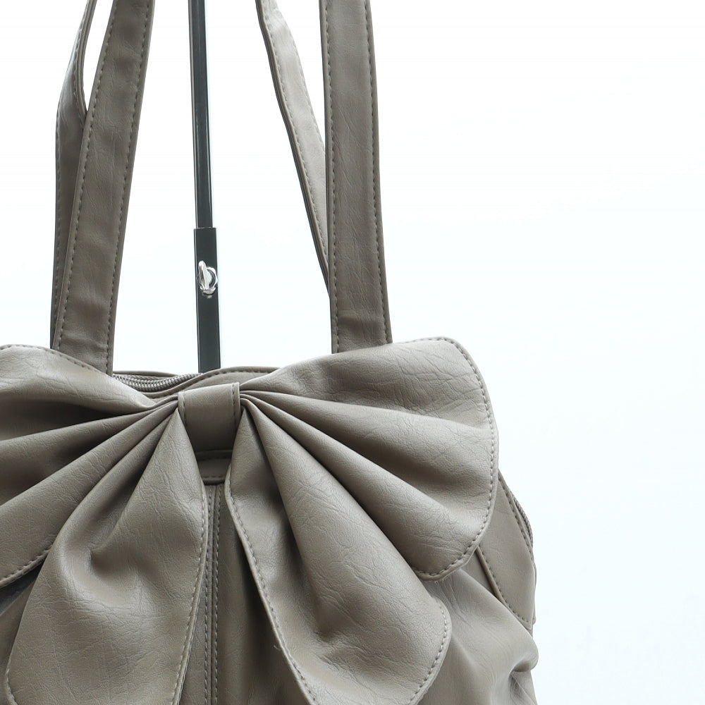 F&F Womens Brown Polyurethane Shoulder Bag Size Large