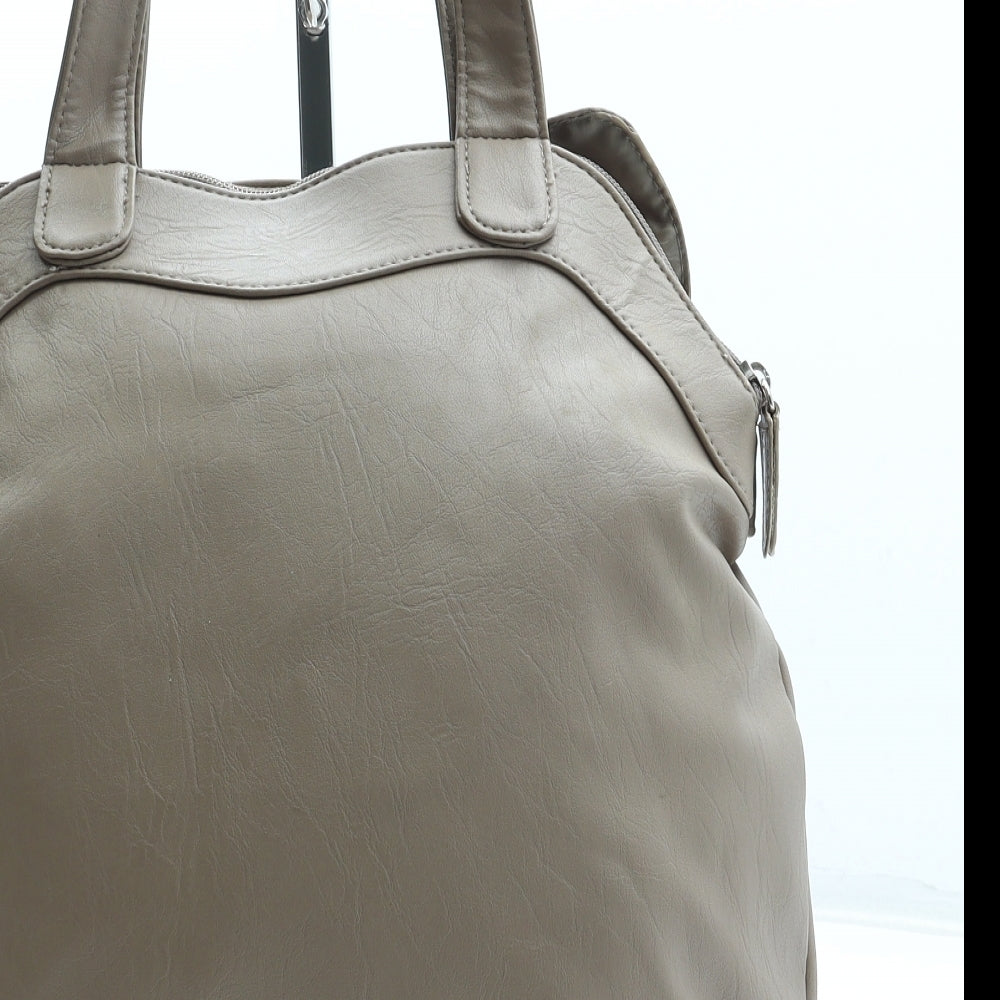 F&F Womens Brown Polyurethane Shoulder Bag Size Large