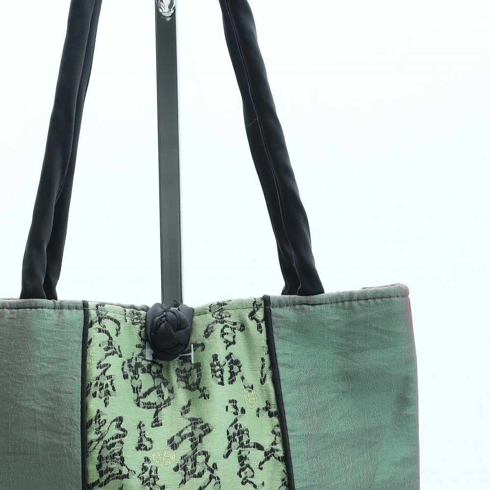 Preworn Womens Green Geometric Polyester Tote Size Small