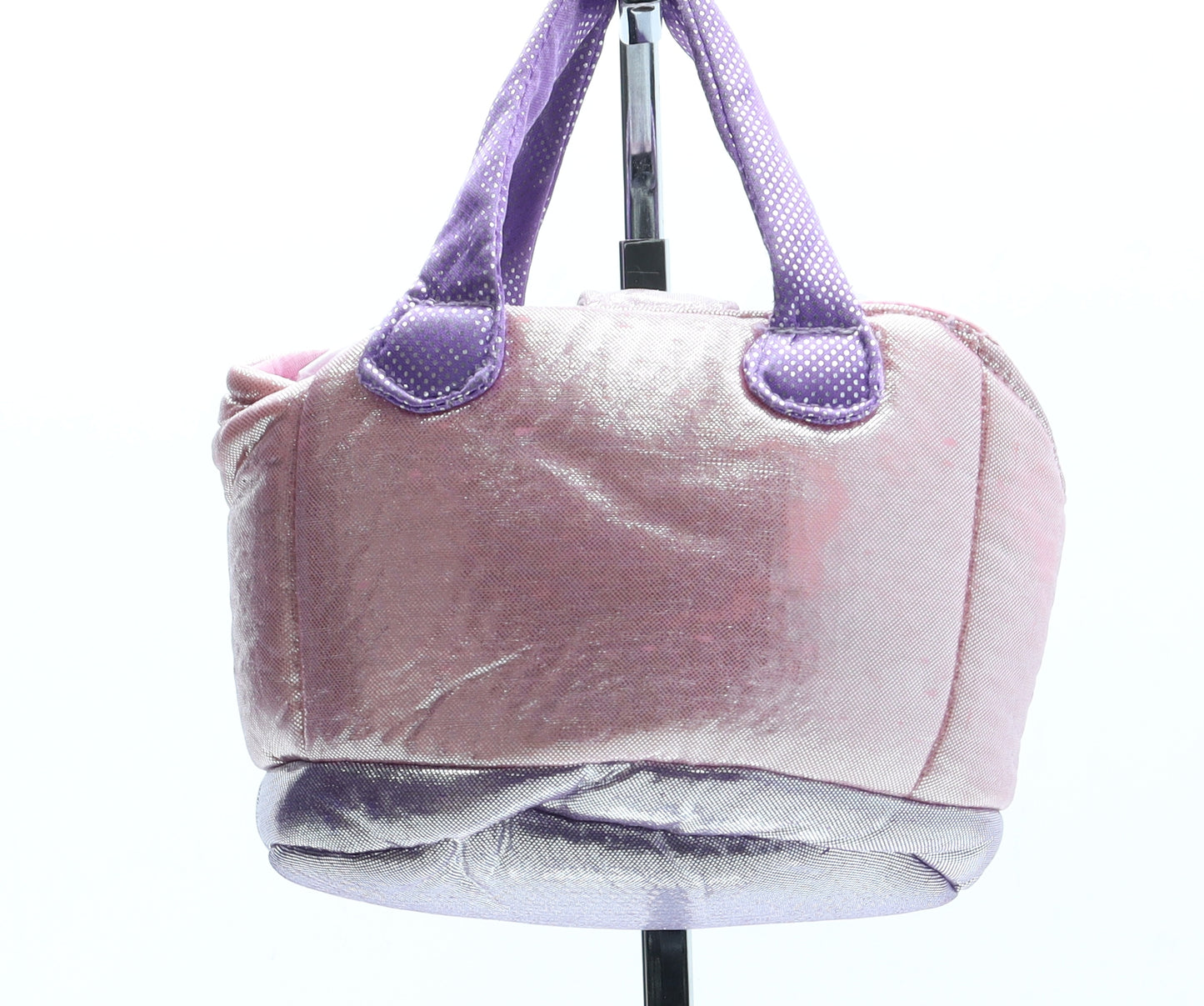 Preworn Girls Pink Polyester Top Handle Bag Size Small Hook & Loop