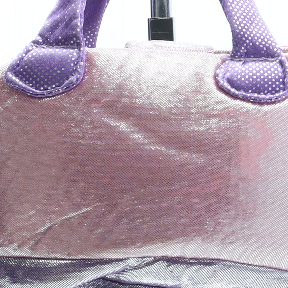 Preworn Girls Pink Polyester Top Handle Bag Size Small Hook & Loop