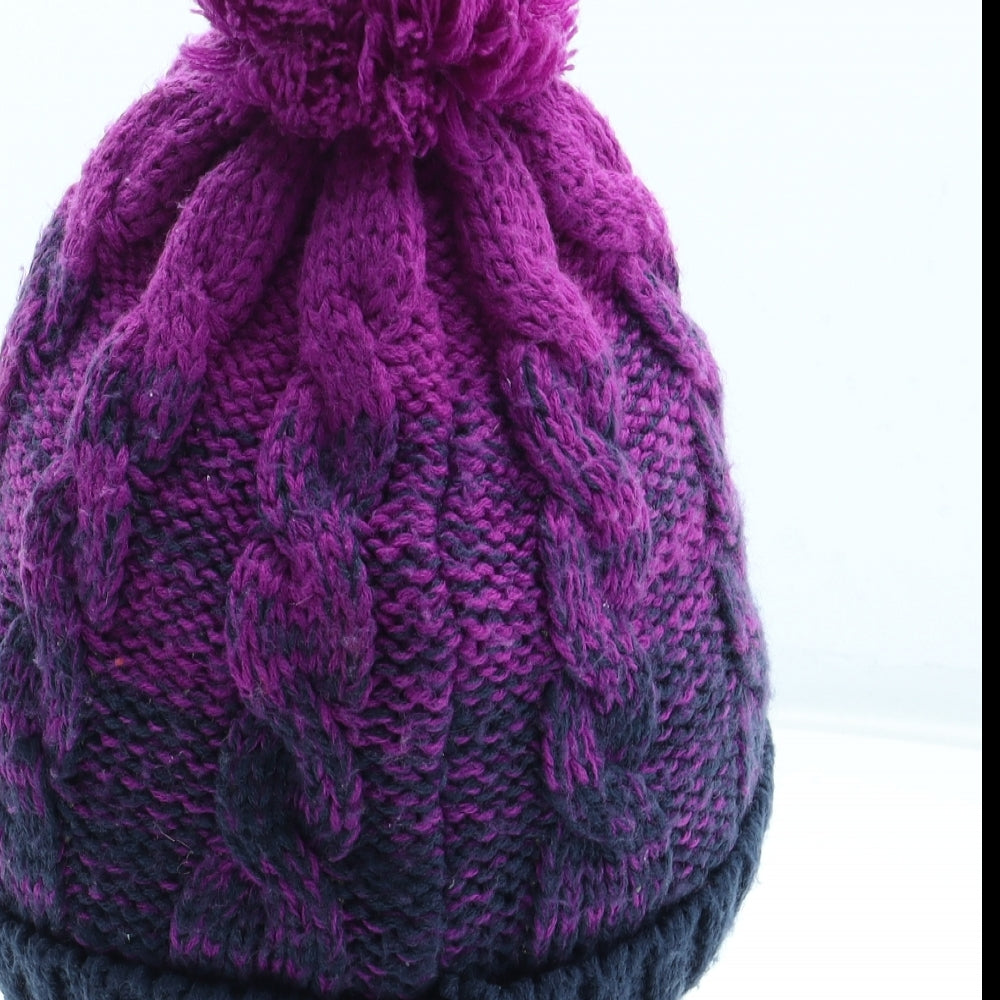 Mountain Warehouse Womens Purple Acrylic Bobble Hat One Size