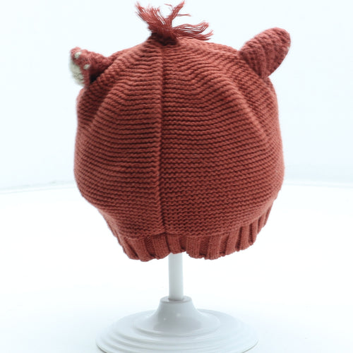 NEXT Boys Orange Cotton Beanie Size S - Size 6-12 months Fox Detail