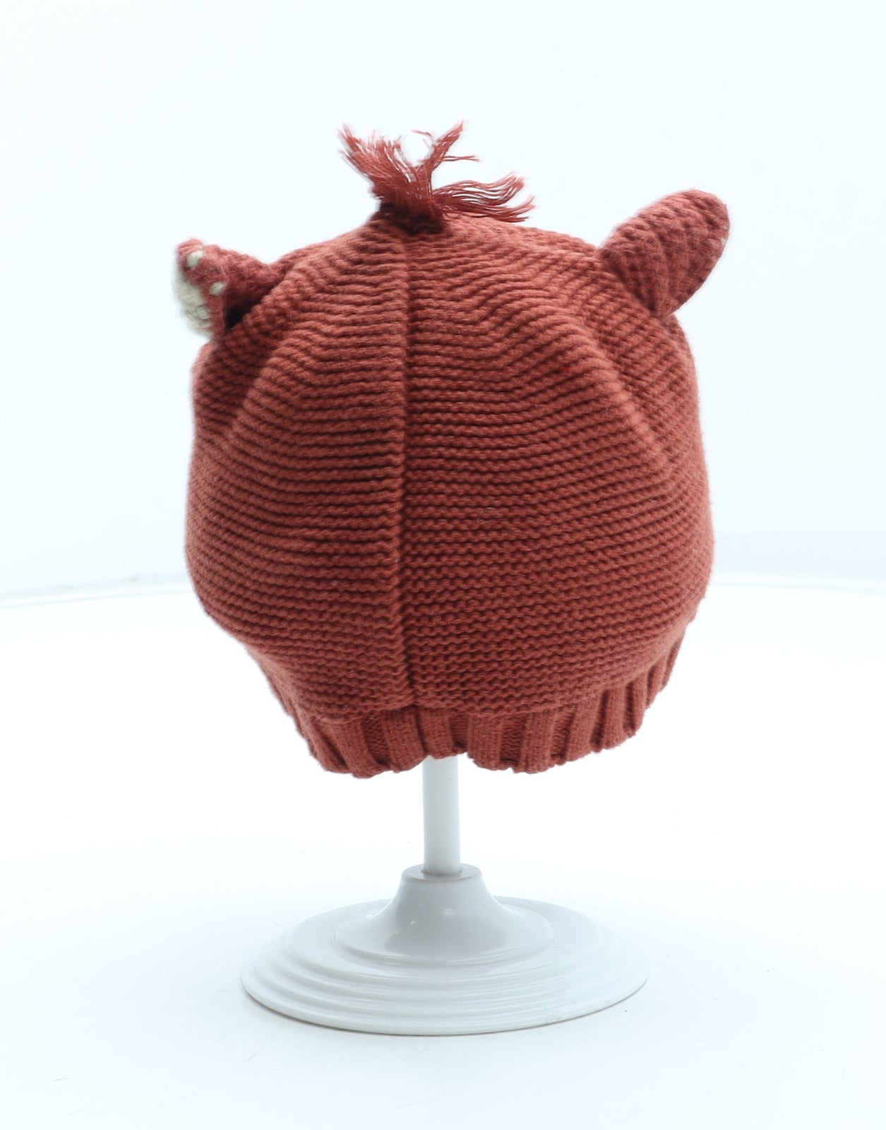 NEXT Boys Orange Cotton Beanie Size S - Size 6-12 months Fox Detail