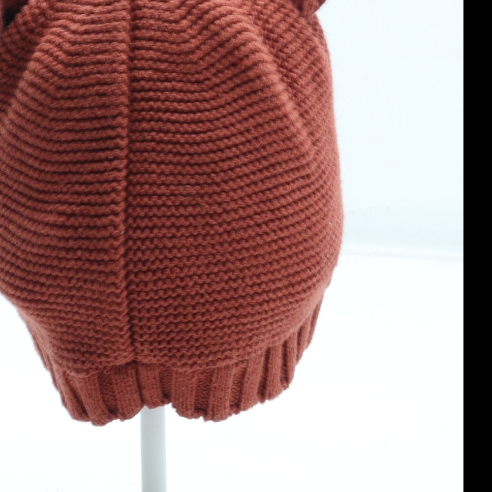 NEXT Boys Orange Cotton Beanie Size S - Size 6-12 months Fox Detail