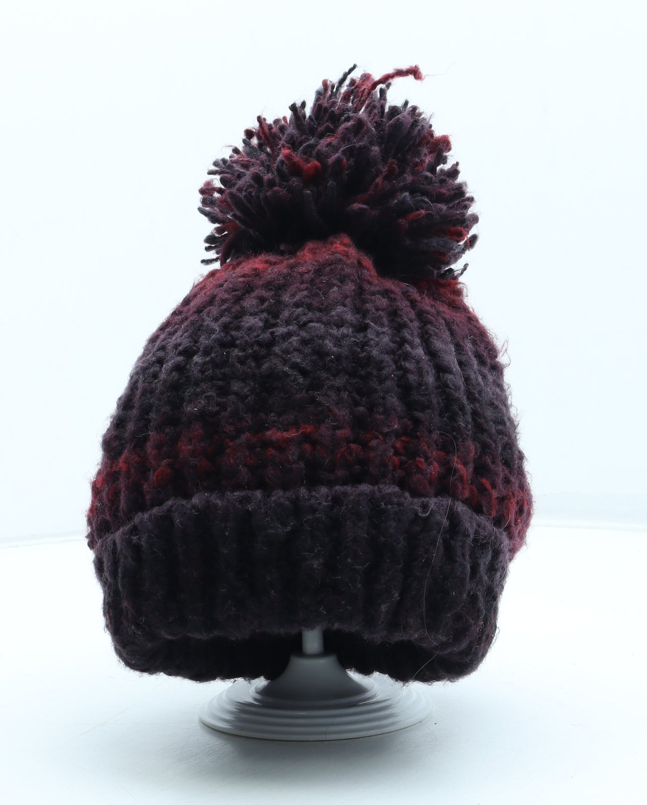 TU Womens Purple Acrylic Bobble Hat One Size