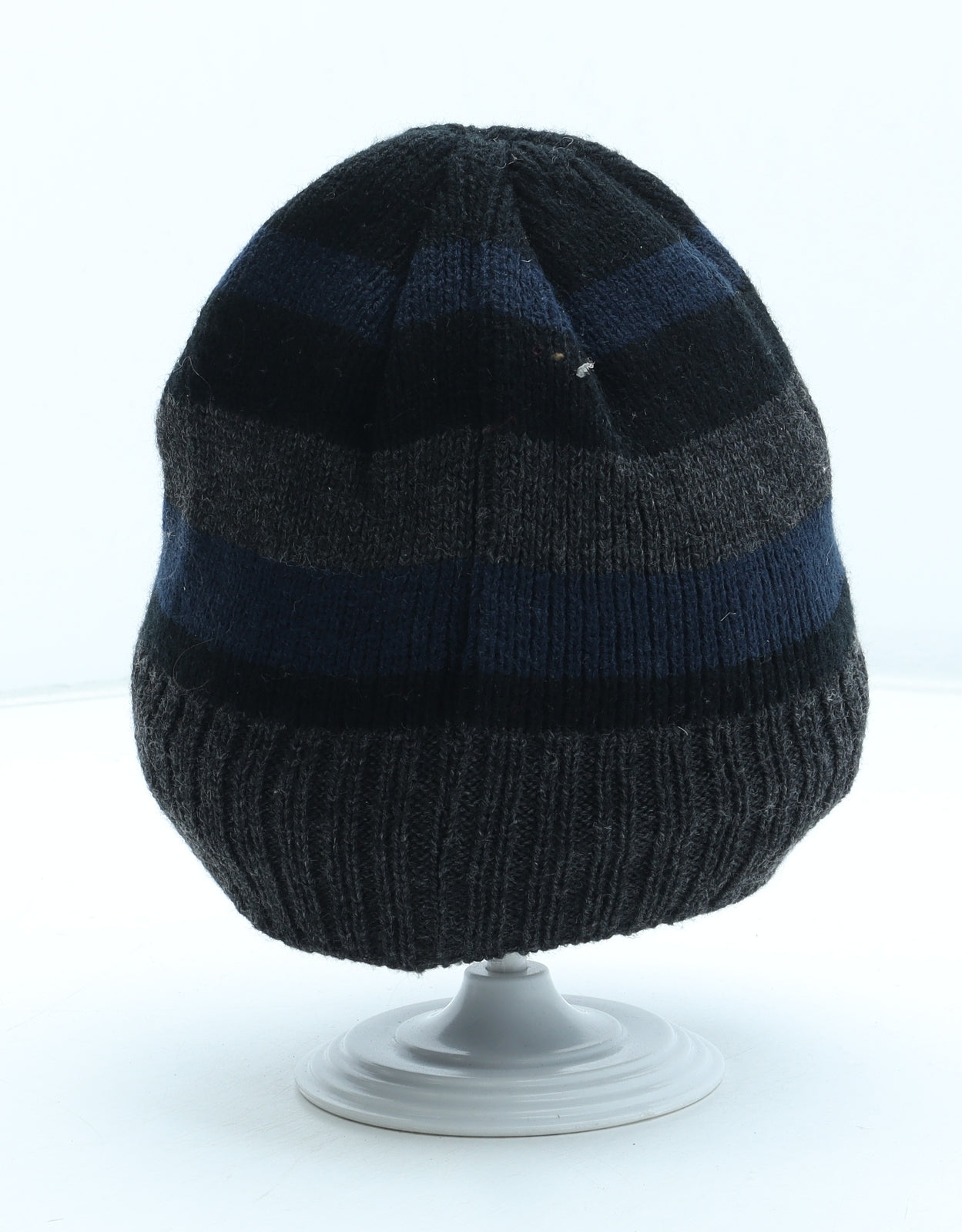Rock Jock Mens Black Striped Acrylic Beanie One Size