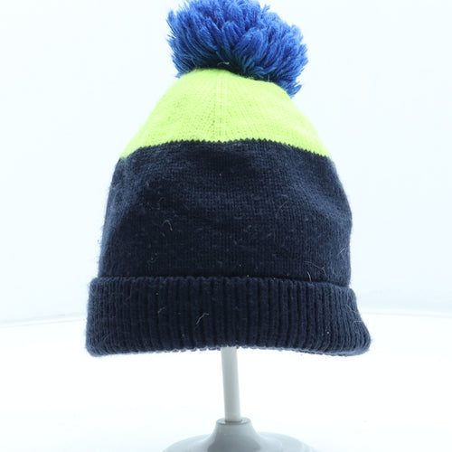 Crane Boys Multicoloured Colourblock Acrylic Bobble Hat Size S - Size 5-6 Years