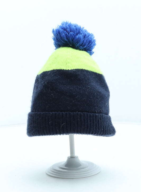 Crane Boys Multicoloured Colourblock Acrylic Bobble Hat Size S - Size 5-6 Years