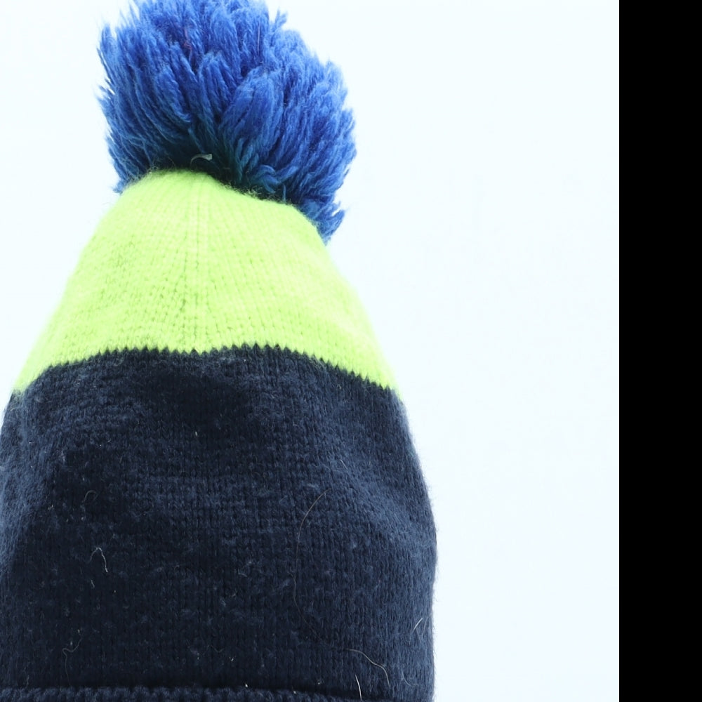 Crane Boys Multicoloured Colourblock Acrylic Bobble Hat Size S - Size 5-6 Years
