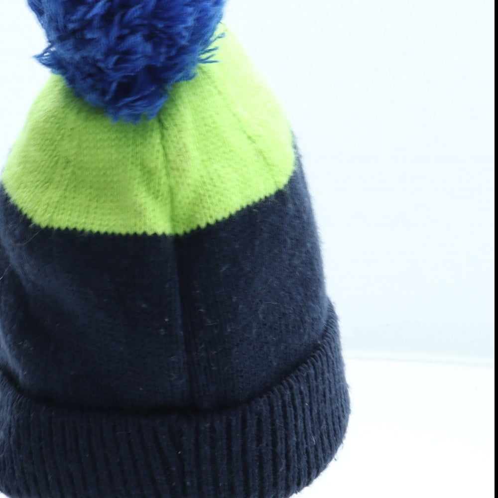Crane Boys Multicoloured Colourblock Acrylic Bobble Hat Size S - Size 5-6 Years