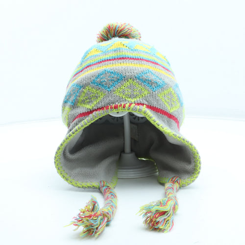 Preworn Girls Multicoloured Fair Isle Acrylic Winter Hat One Size