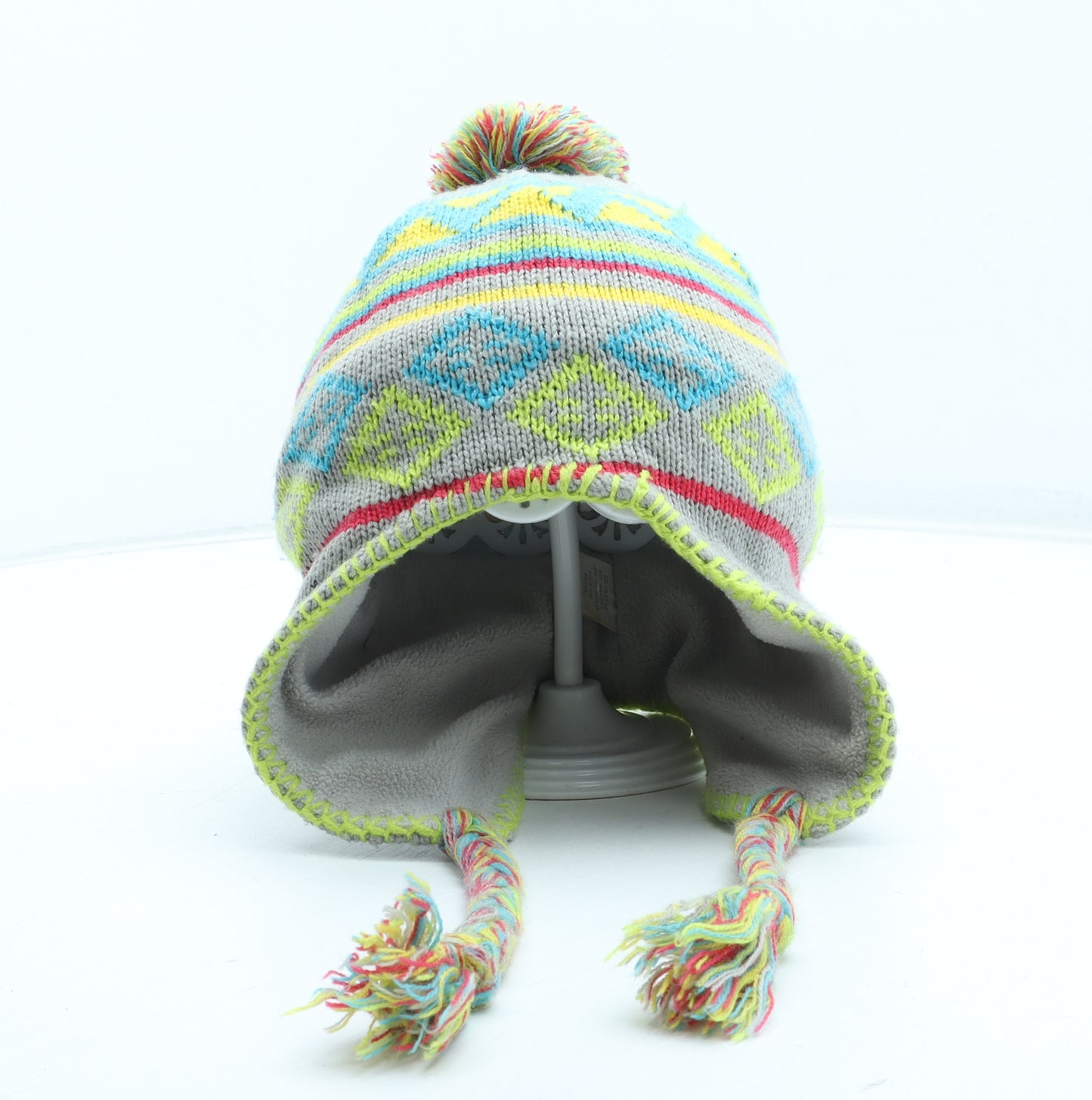 Preworn Girls Multicoloured Fair Isle Acrylic Winter Hat One Size
