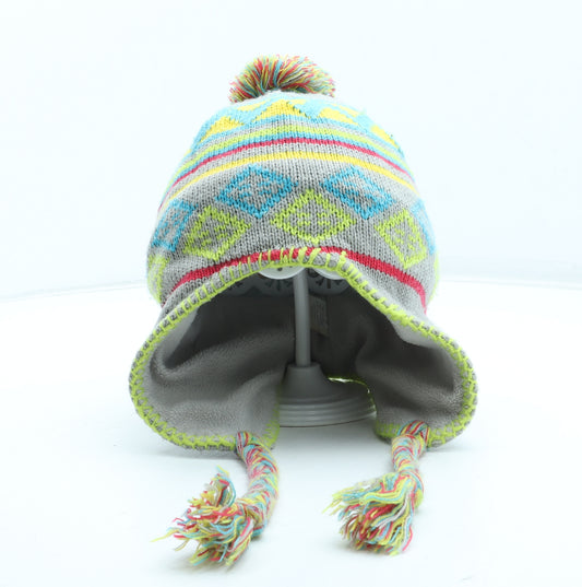 Preworn Girls Multicoloured Fair Isle Acrylic Winter Hat One Size