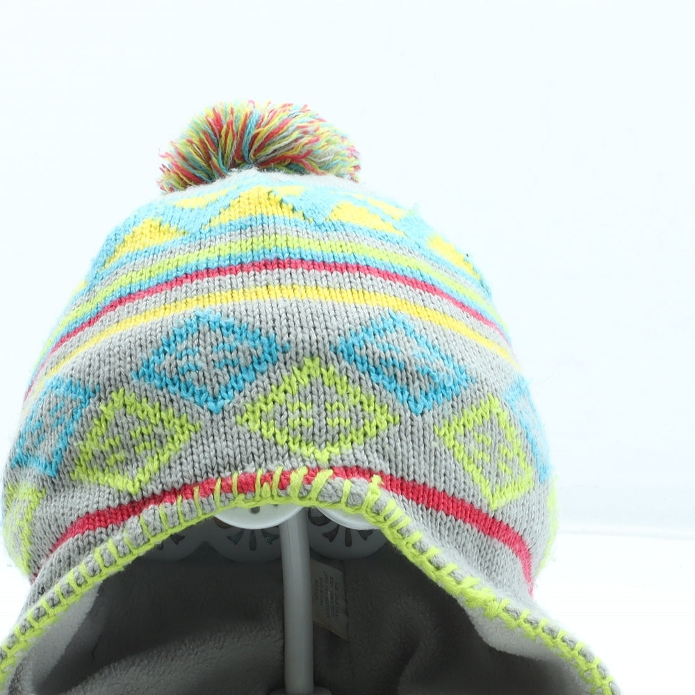 Preworn Girls Multicoloured Fair Isle Acrylic Winter Hat One Size