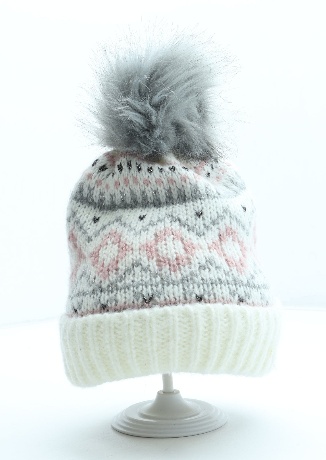 New Look Womens Multicoloured Fair Isle Acrylic Bobble Hat One Size