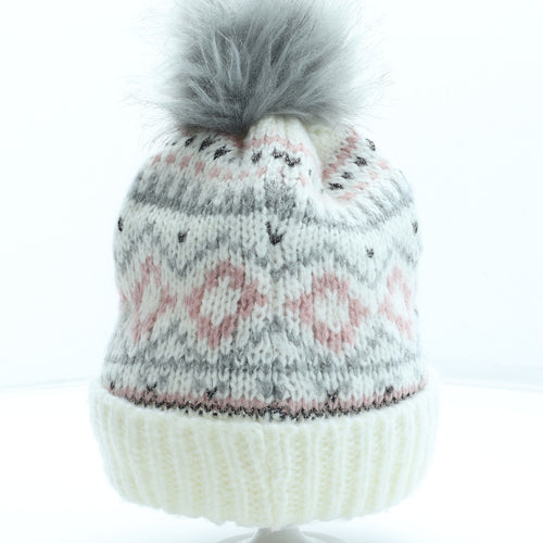 New Look Womens Multicoloured Fair Isle Acrylic Bobble Hat One Size