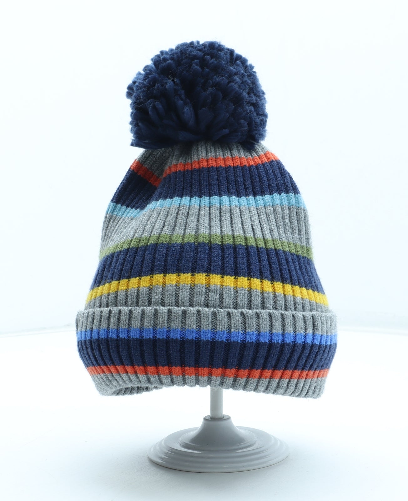 Marks and Spencer Boys Multicoloured Colourblock Acrylic Bobble Hat One Size - Size 10-13 Years