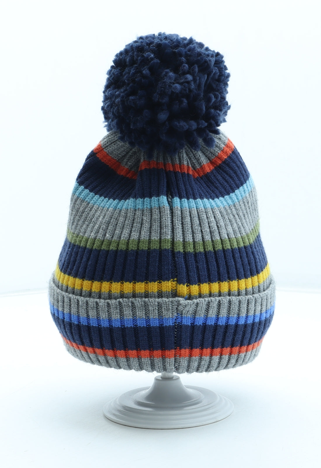 Marks and Spencer Boys Multicoloured Colourblock Acrylic Bobble Hat One Size - Size 10-13 Years