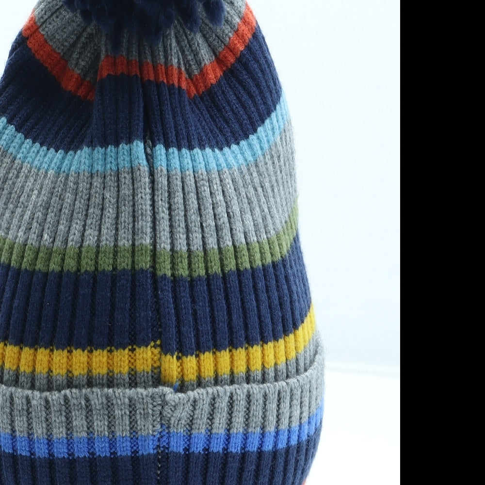 Marks and Spencer Boys Multicoloured Colourblock Acrylic Bobble Hat One Size - Size 10-13 Years
