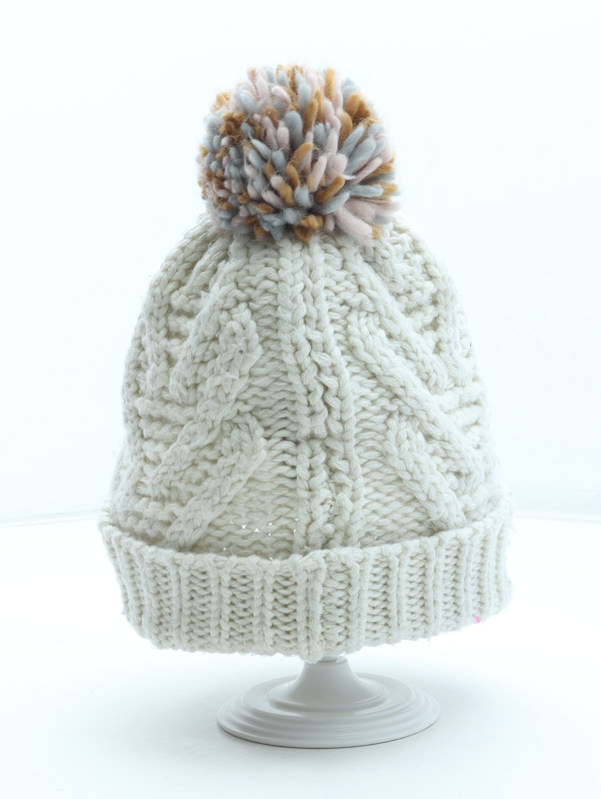 White Stuff Womens Multicoloured Acrylic Bobble Hat One Size