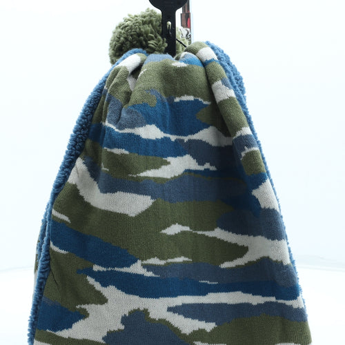 Marks and Spencer Boys Multicoloured Camouflage Acrylic Beanie Size S - UK Size 6-10 years Gloves and snood included
