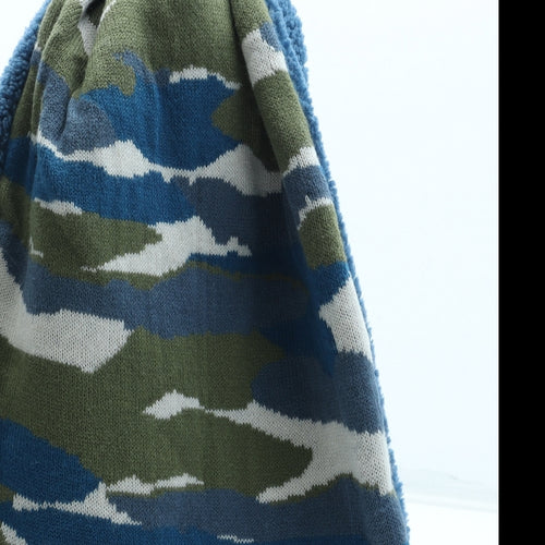 Marks and Spencer Boys Multicoloured Camouflage Acrylic Beanie Size S - UK Size 6-10 years Gloves and snood included