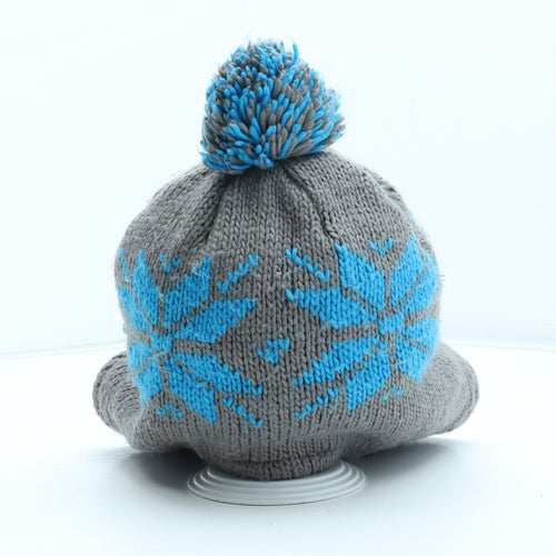 Preworn Mens Blue Fair Isle Acrylic Winter Hat One Size