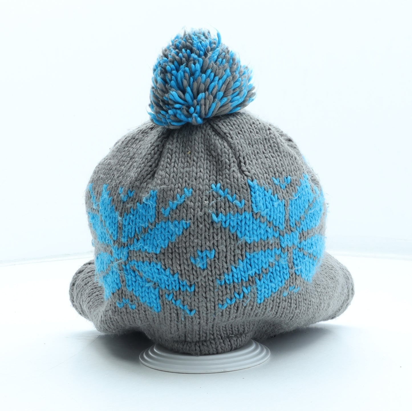 Preworn Mens Blue Fair Isle Acrylic Winter Hat One Size