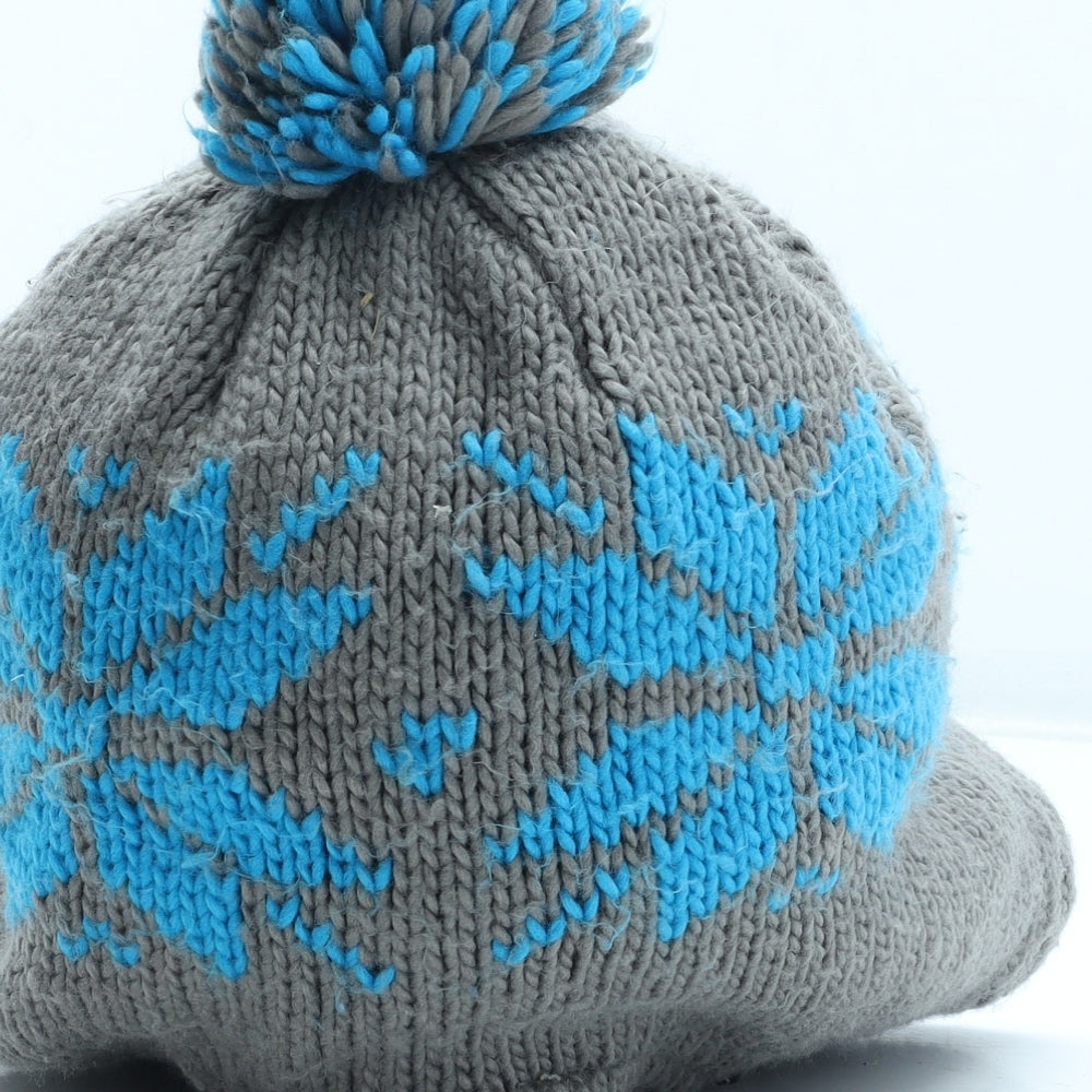 Preworn Mens Blue Fair Isle Acrylic Winter Hat One Size