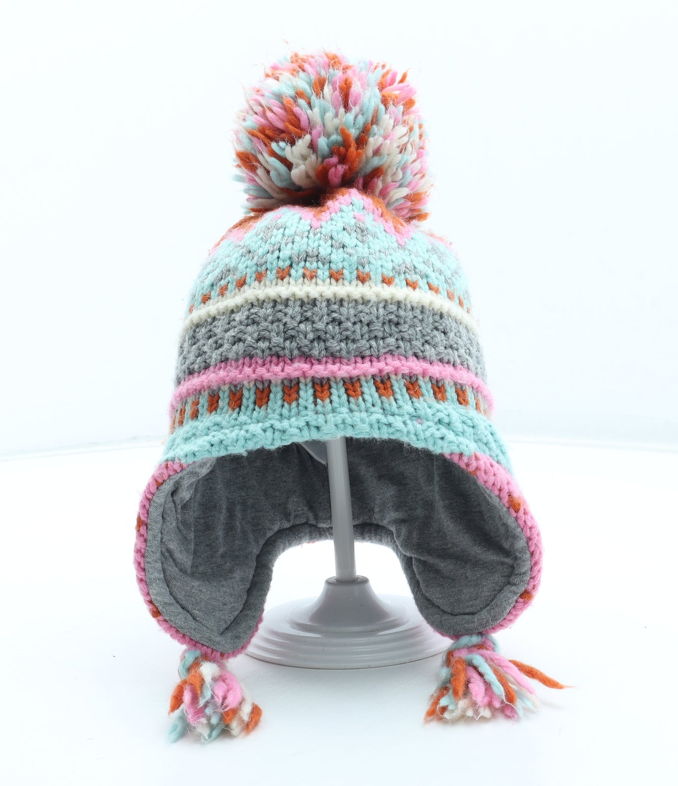 NEXT Girls Multicoloured Geometric Acrylic Winter Hat One Size