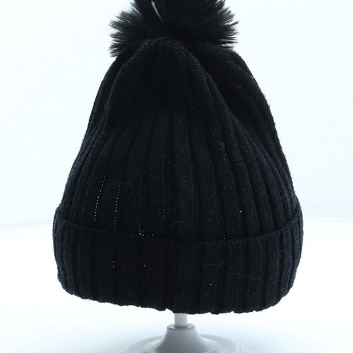 Primark Girls Black Acrylic Bobble Hat One Size - Minnie Mouse