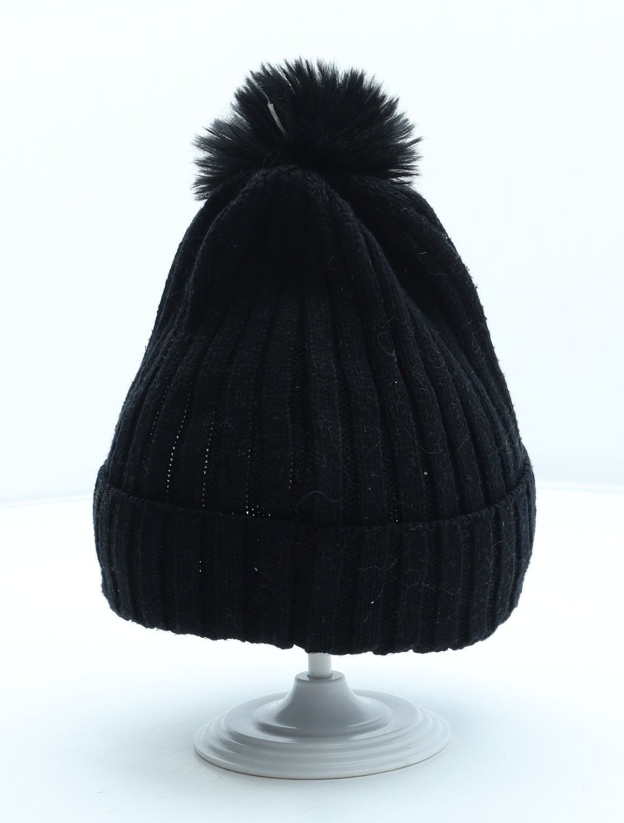 Primark Girls Black Acrylic Bobble Hat One Size - Minnie Mouse