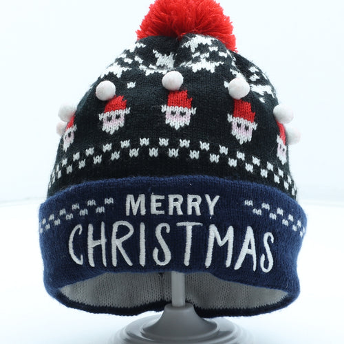 Preworn Mens Multicoloured Fair Isle Acrylic Winter Hat One Size - Merry Christmas