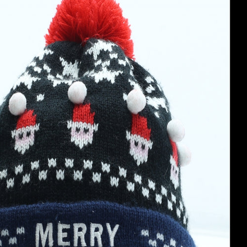 Preworn Mens Multicoloured Fair Isle Acrylic Winter Hat One Size - Merry Christmas