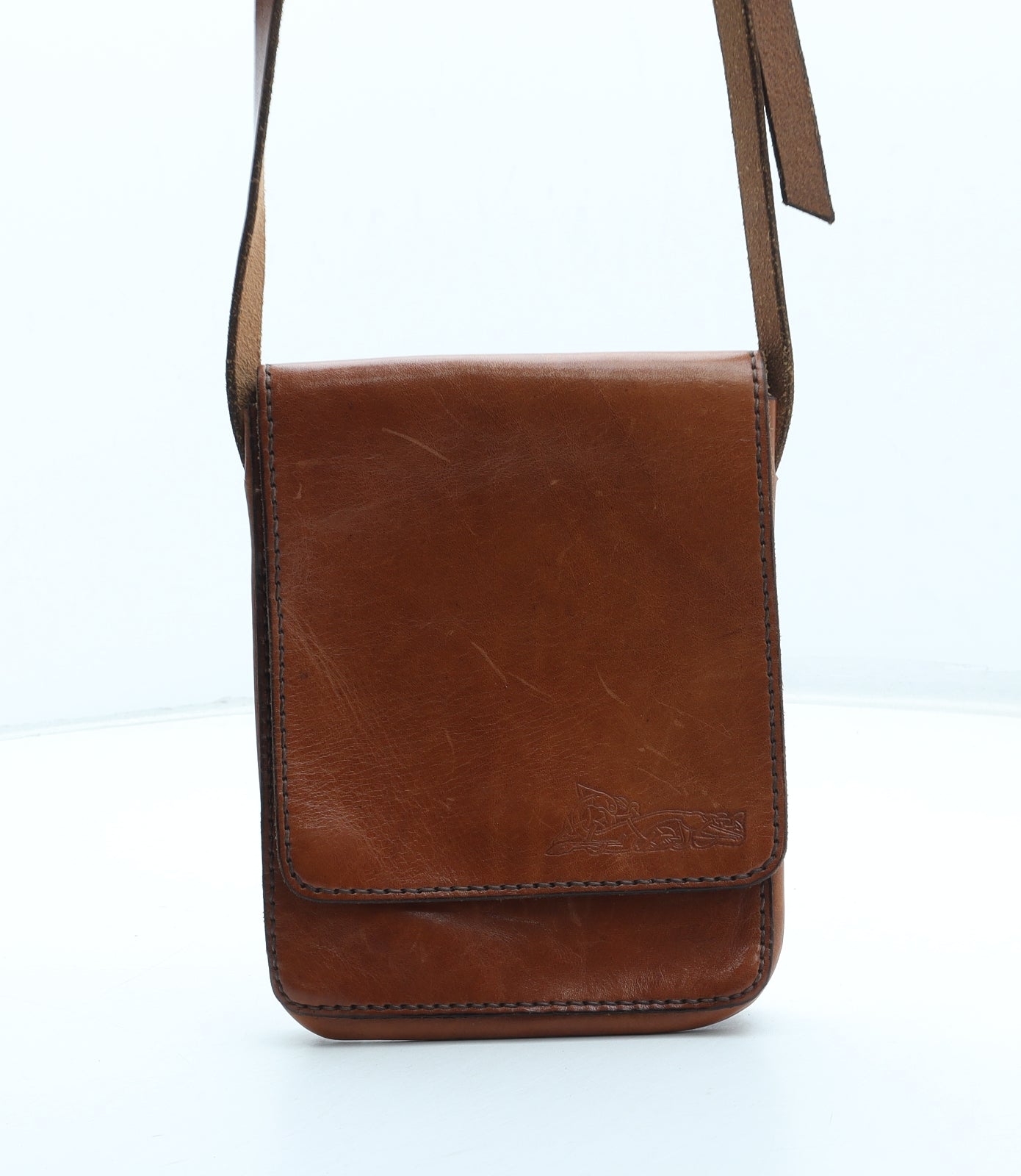 Media Lua Womens Brown Leather Crossbody Size Small