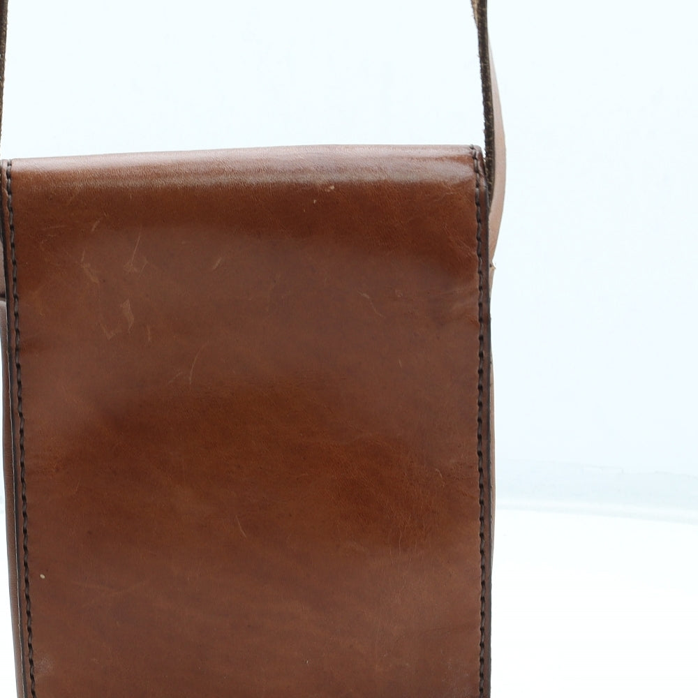 Media Lua Womens Brown Leather Crossbody Size Small