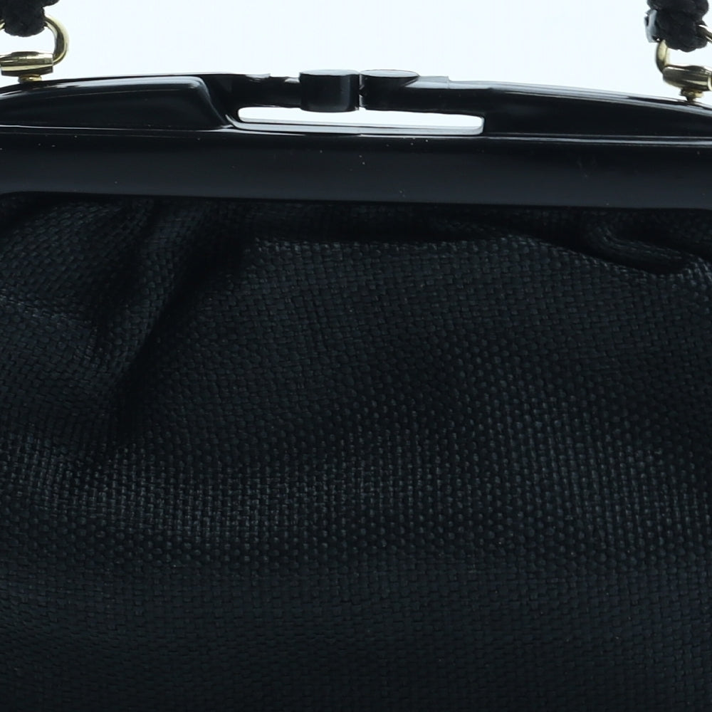 Made in Italy Womens Black Polyester Shoulder Bag Size Small