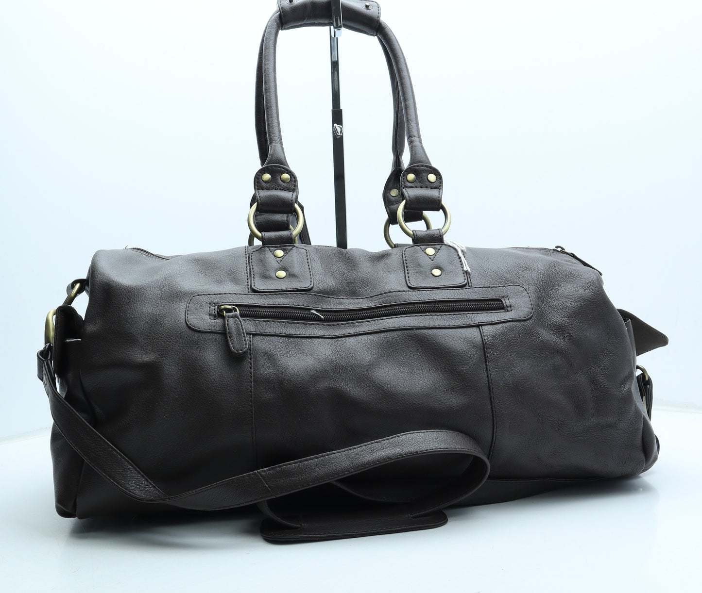 Preworn Mens Brown Leather Top Handle Bag Size Large