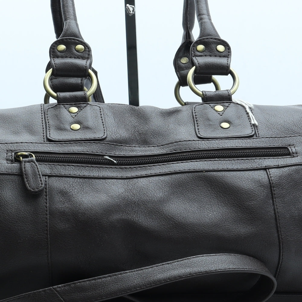 Preworn Mens Brown Leather Top Handle Bag Size Large
