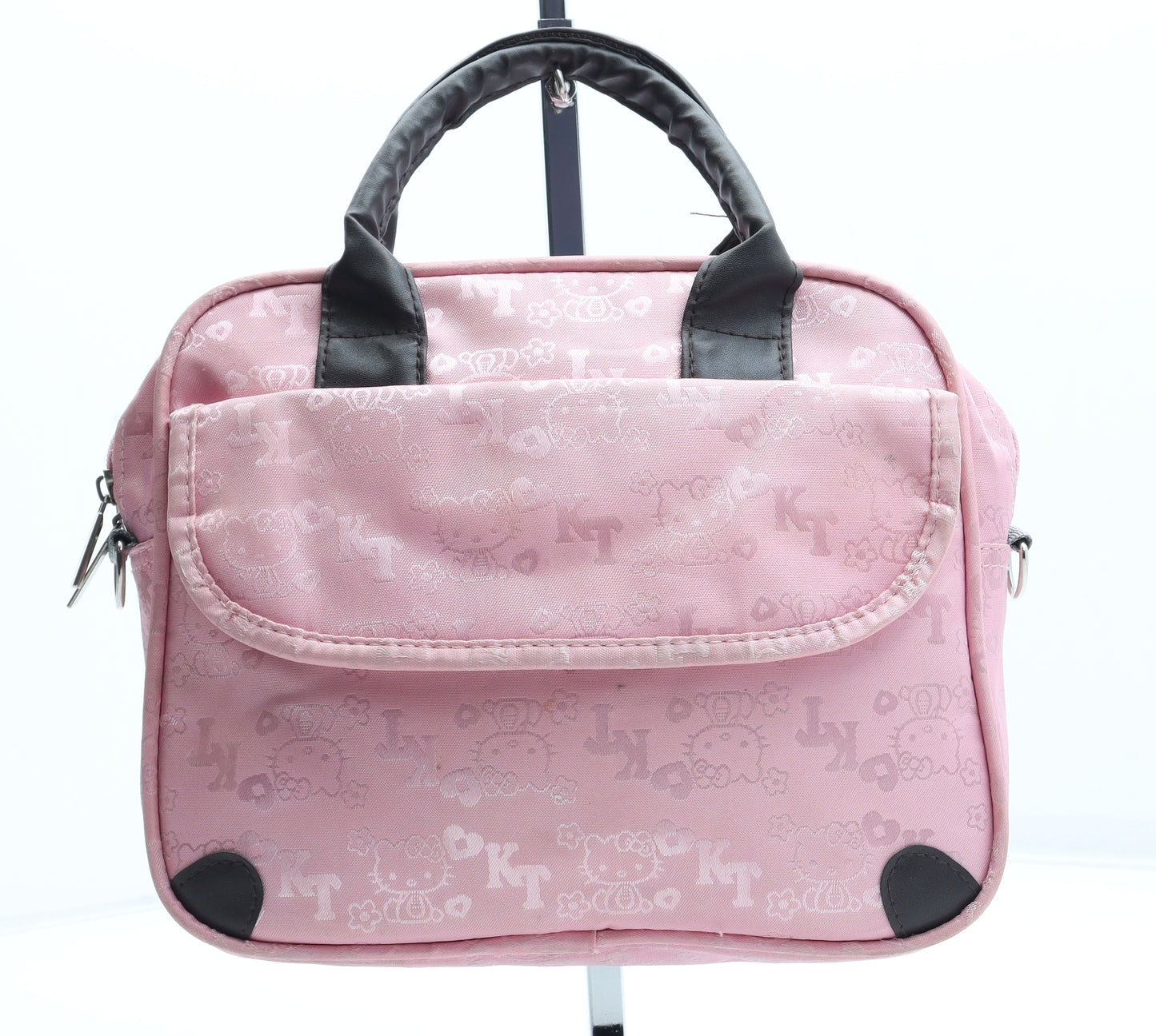 Hello Kitty Girls Pink Geometric Polyester Top Handle Bag Size Small Zip