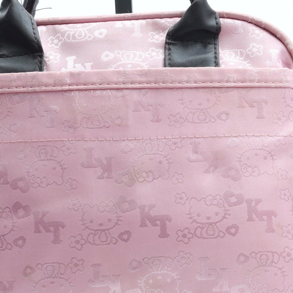 Hello Kitty Girls Pink Geometric Polyester Top Handle Bag Size Small Zip
