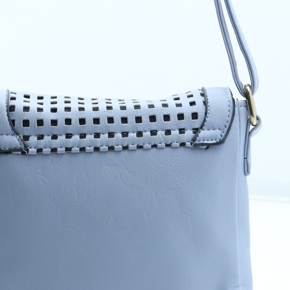 Preworn Womens Blue Polyurethane Crossbody Size Small