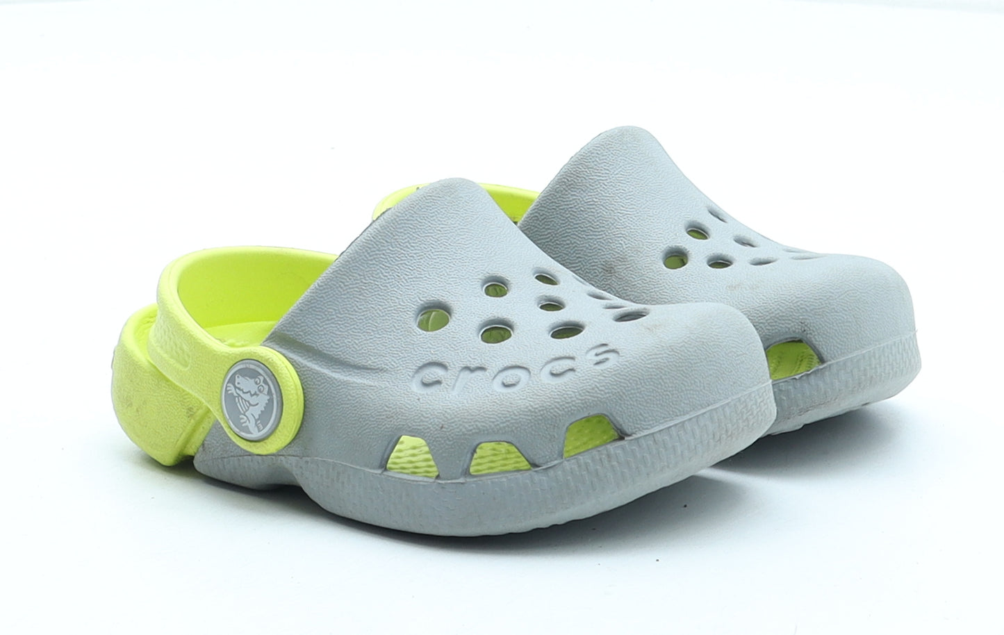 Crocs Boys Grey Colourblock Rubber Clog Sandal UK 5