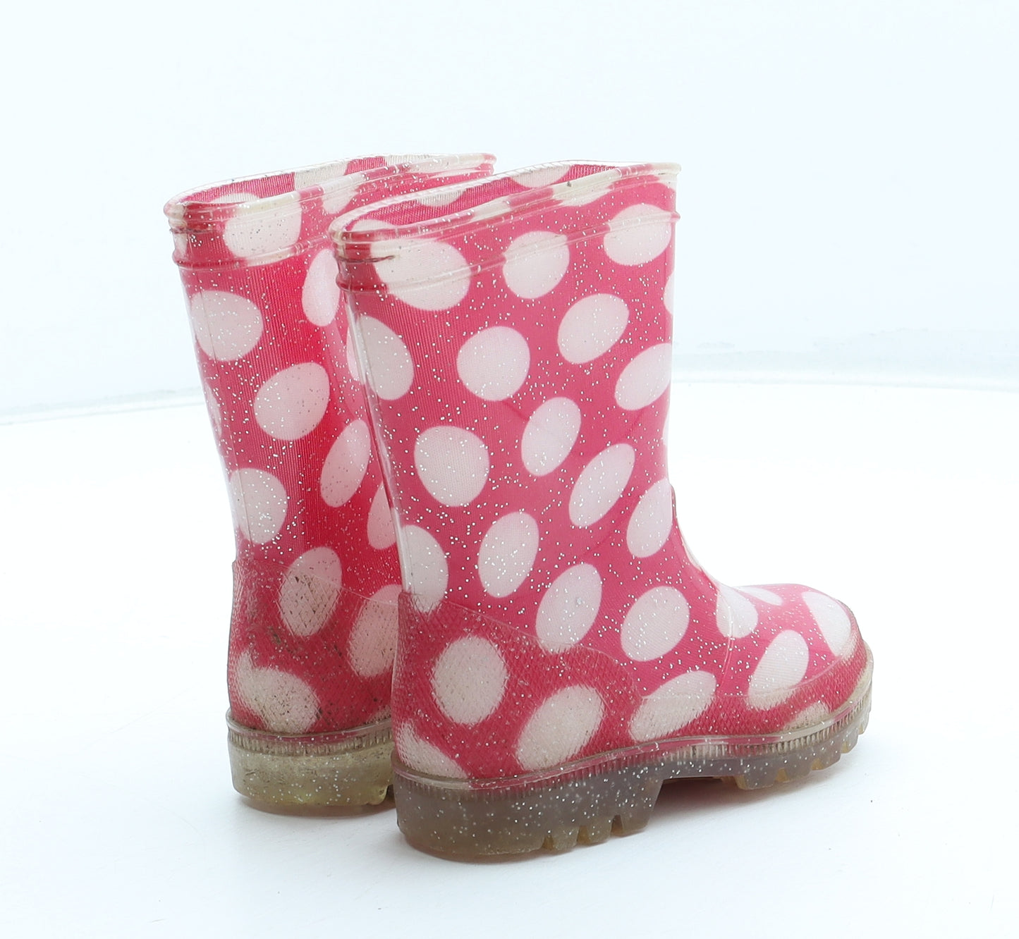 PEP&CO Girls Pink Polka Dot Rubber Wellies Boot UK 5 22
